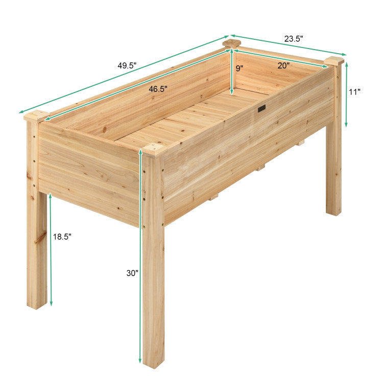 Wooden Raised Vegetable Garden Bed Elevated Grow Vegetable Planter Doba